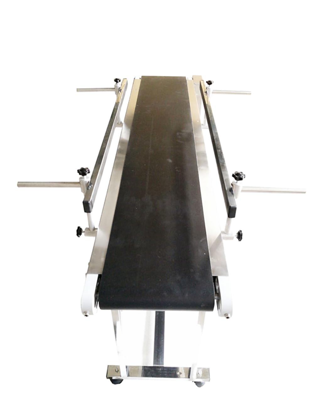 WYDDDARY PVC Flat Belt Conveyor Stainless Steel Conveyor Machine 47.2x7.8inch Industrial Transport Conveyor 110V 60W Adjustable Speed Double Guardrail Electric Conveyor Black