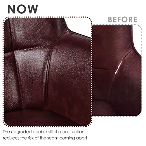 Yaheetech Pu Leather Armchair, Mid-Century Accent Chair With Tapered Legs Tufted Sofa High Back Oversized Chairs For Living Room Home Office Bedroom, Chestnut Brown, Set Of 2 #TOP5