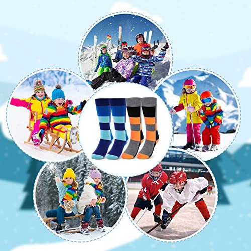 Lullaby Kids Snow Ski Socks Full Terry Warm Skiing Socks Toddler Snow Socks Boys Thermal Socks Boys Ski Socks Snow Socks, 2 Pairs Diamond, 3-5 Years #TOP6