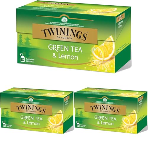 Twinings Té Verde con Limón, 25 Sobres (Paquete de 3)