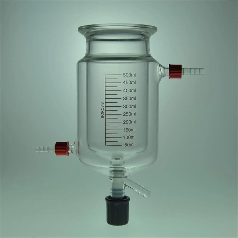 Instrumentos y Equipos de Laboratorio Matraz de reacción con camisa de laboratorio y válvula de PTFE(500ml)