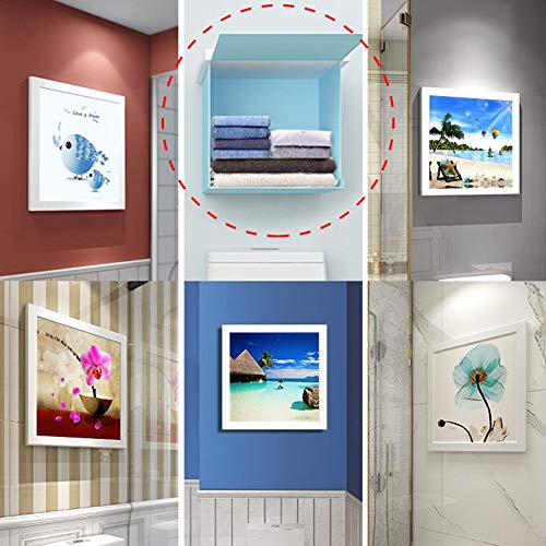 Kindlyperson Mural Gabinete de Almacenamiento, Oculto Baño Ducha Bañera Gabinete, Plegable Estante a Prueba de Agua de Almacenamiento Auxiliar para baño (patrón al Azar)