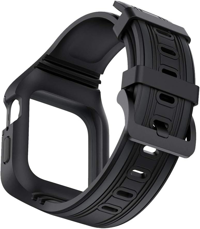 Bands Case Compatible with Apple Watch 44mm 42mm Sport Rugged Shockproof TPU Silicone Breathable Strap Protective Cover Compatible for iWatch Series SE 8/7/6/5/4/3/2/1