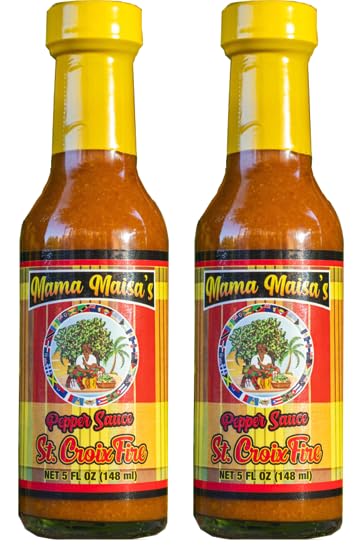 Mama Maisa’s - St. Croix Fire Scotch Bonnet Pepper Sauce, 10 fl oz - All Natural Scotch Bonnet, Caribbean Pepper Mash, Mustard, Curry, Sweet Heat, Low Sodium, No Sugar, Vegan, No Water, non-GMO, Gluten Free, Award Winning, Hot Ones Caribbean 2025.