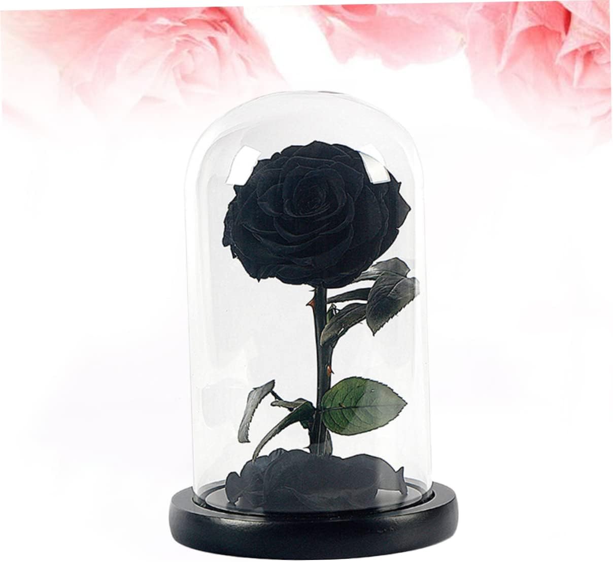 Artificial Flower Glass Dome Preserved Flower Present Box Wedding Decorations Valentines Day Present