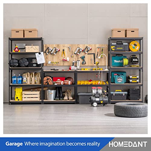 Homedant Heavy Duty Garage Storage 5-Tier Adjustable Metal Shelving Unit Utility Rack Shelves Organization Multipurpose Shelf For Shed Warehouse Basement Pantry 35.9" W X 18.2" D X 71.3" H 1 Pack #TOP1