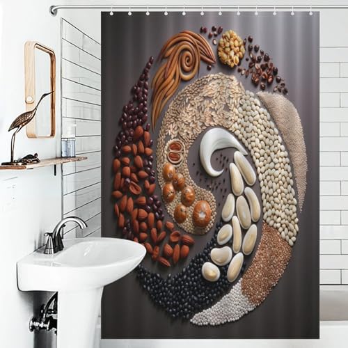 Rideau de douche imperméable en polyester lavable 122x183cm pour salle de bain - 6