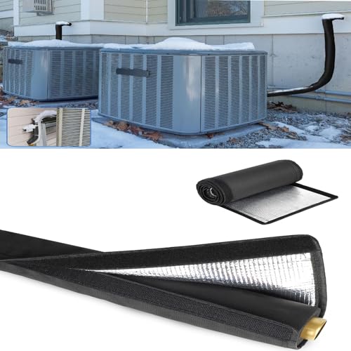 CrsaSwivo Ac Line Insulation, 78.7x11.8 inch 600D Oxford Air Conditioner Line Insulation, 3 Layer HVAC Copper Pipe Insulation Cover, AC Pipe Insulation Wrap for Outside