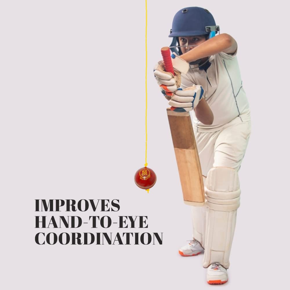Balles de Cricket à Cordes – Développer la Coordination œil-Main en Cuir à Suspendre pour la Pratique