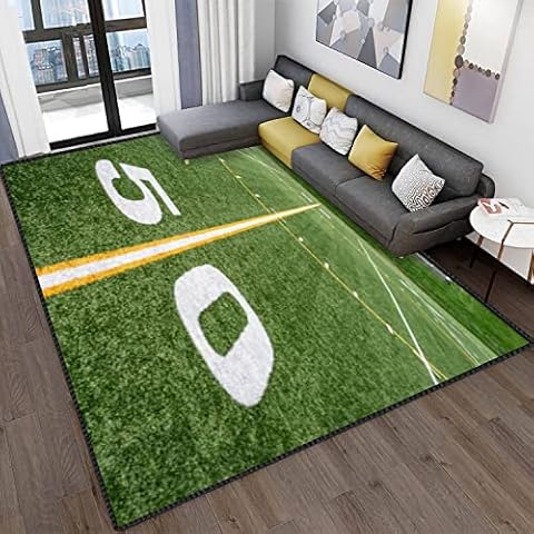 Area Rugs for Living Room Bedroom Children’s Room Office View of 50 Yard line from Down on The Field Non-Slip Soft Abstract Floor Carpet Modern Indoor/Outdoor for Home Decor Cover