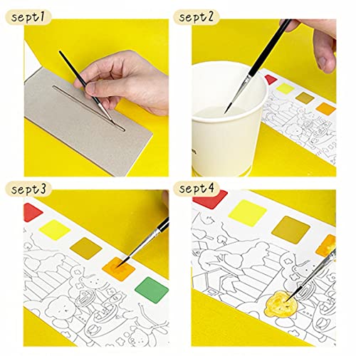 Maalr Pocket Watercolor Painting Book with Brush 6...