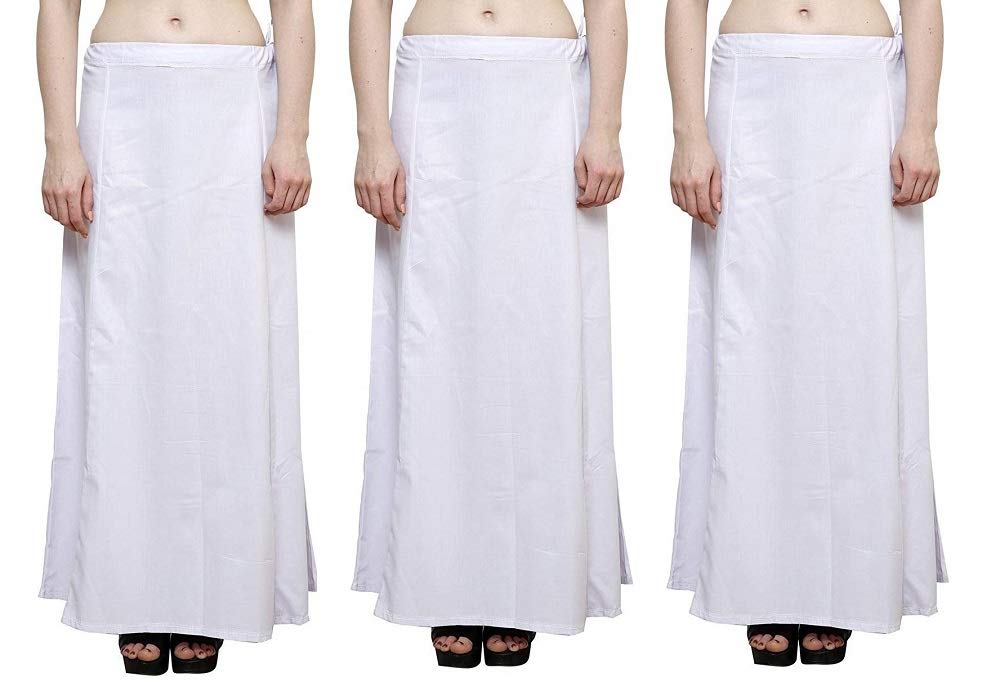 Queen Style Women's Cotton Saree Petticoat-(Pack of 3)