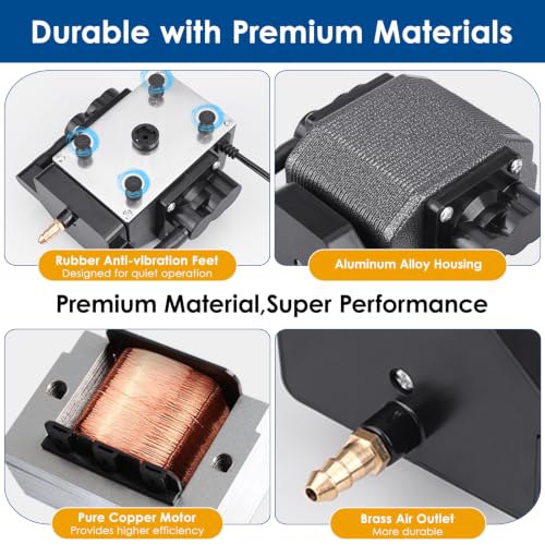 Image of AquaMiracle Quiet Aquarium Air Pump 200 /317 /475GPH High Pressure Commercial Air Pump Pond Aerator Bubbler Hydroponics Air Pump Oxygen Pump