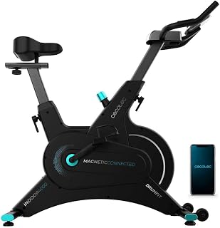 Cecotec Bicicleta Estática Drumfit Indoor 10000 Magnetic Connected, MagnetSystem con pedaleo fluido y natural, Volante de Inercia 10Kg, Pantalla LCD, Compatible APP, 10 Niveles, 10 Kg