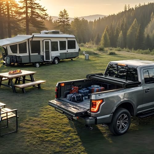 Image of YITAMOTOR Truck Tonneau Covers Soft Tri-fold Compatible with 2019 2020 2021 2022 2023 2024 Ford Ranger 5' (61 inch) Bed