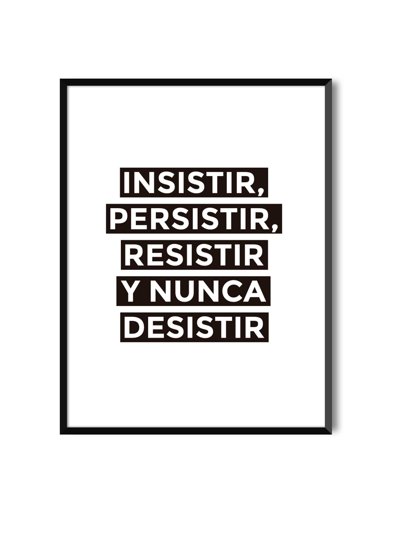 MILUKA Lámina decorativa con frase en blanco y negro | Lámina para cuadros de 30 x 40 cm | Lámina decorativa para pared Istir | Lámina decorativa con marco negro