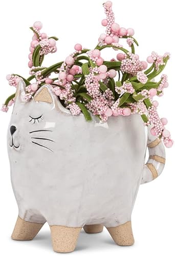 Abbott Collection 27-CRITTER-201 - Macetero pequeño para gatos con cola, 4 pulgadas de largo