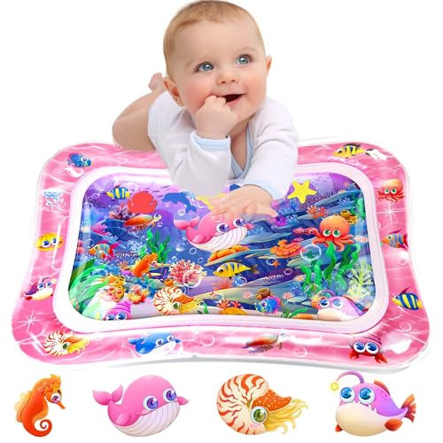 Image of Infinno Tummy Time Mat Premium Baby Water Play Mat for Infants and Toddlers Baby Toys for 3 to 24 Months, Strengthen Your Baby's Muscles, Pink Theme Toys