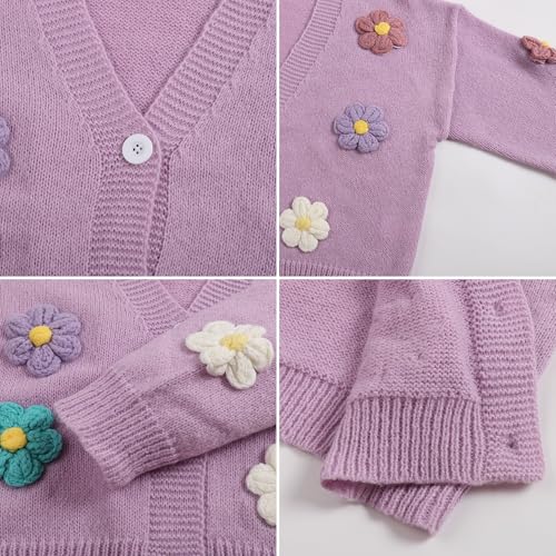 Image of FindThy Women's Cute Floral Print Cardigan Long Sleeve Button Up Cardigans Sweaters