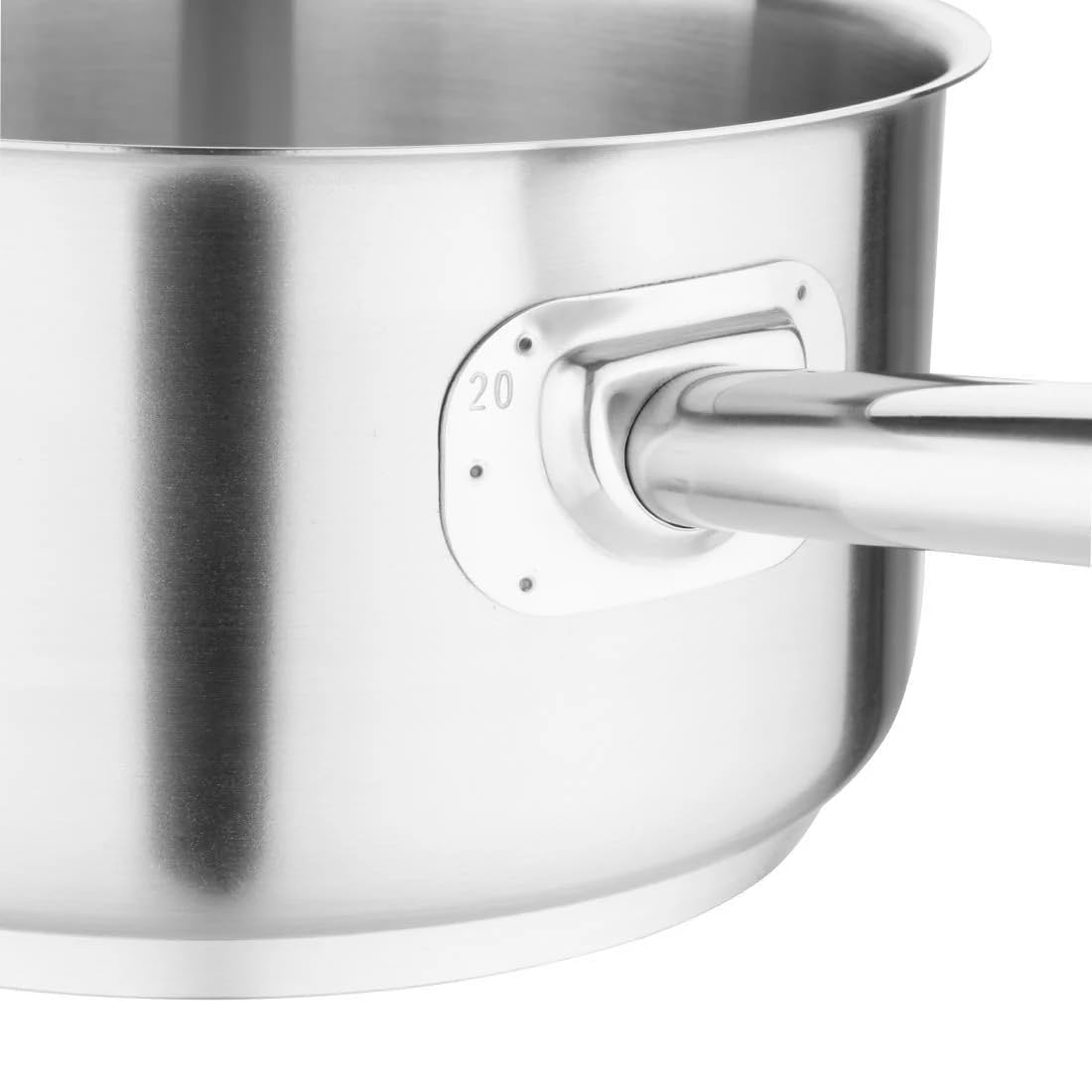 Vogue Stainless Steel Saucepan 20 cm – Professional Saucepan for All Hobs Suitable for Induction M944