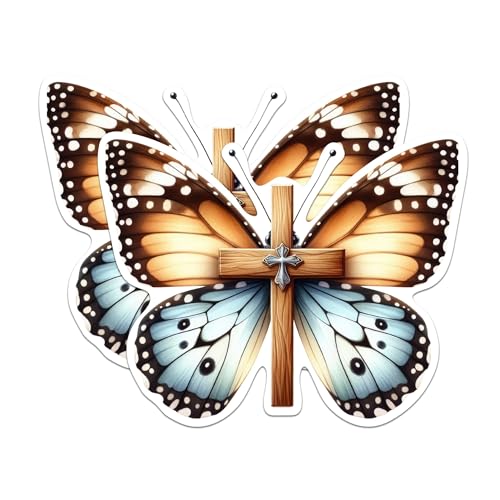 2 Imán Mariposa Cruz Cristiana 5 Pulg Premium miniatura 1