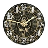 Orologio da parete a forma di rosa, vintage, elegante, con quadrante a spine, nessuno nero, silenzioso, senza ticchettio, per garage, sala giochi, decorazione per esterni, 30 x 29 cm