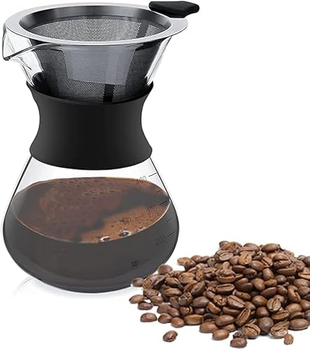 Generic Pour Over Kaffeebereiter 400ml, Kaffeemaschine, Kaffeebrüher für Filterkaffee, Permanentfilter, Kaffeedrip-Brauer Generic Pour Over Kaffeebereiter 400ml, Kaffeemaschine, Kaffeebrüher für Filterkaffee, Permanentfilter, Kaffeedrip-Brauer
