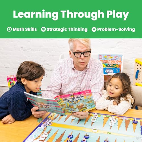 Image of Story Time Chess Backgammon Set for Kids, Ages 3 and Up, Educational Learning Game, 1-6 Players