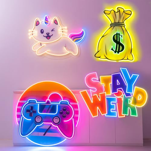 Image of Custom Logo Neon Sign with UV Acrylic for Business | LED wall light, company branding, store, bar, salon, office, home decor, personalized design, premium finish