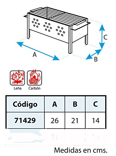 Imex El Zorro Gasgrill mit verzinktem Grillrost, Schwarz, 26 x 21 x 14 cm, 71429.0