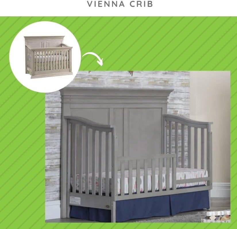 Ash Gray Solid Wood Toddler Bed Safety Guard Rail