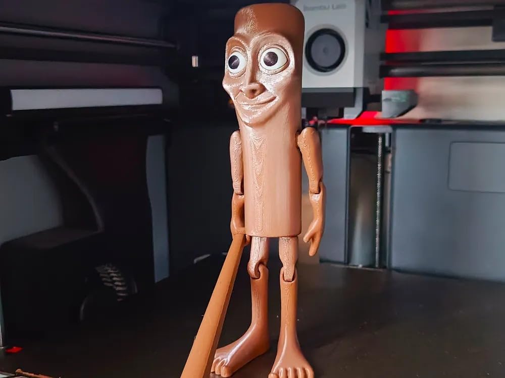 Beoals Tung Tung Tung Sahur Action Figure | 6-Inch Meme Toy | Italian Brainrot Collectible | 3D Printed Articulated Model with Bat | Funny Viral Figurine Gift | Brown (Pack of 1) 2