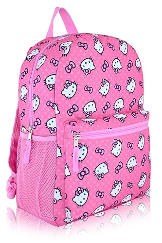 Sanrio Hello Kitty Backpack for Kids | Hello Kitty Bookbag for Girls, Boys, Unisex | Toddler Travel Bag, Cute Lightweight Bag for School | Ages 3+2