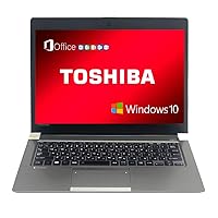 東芝ノートパソコン dynabook R63/13.3型/MS Office H&B 2019/Win 10 Pro/第6世代Core i5/16GBメモリ/SSD:128GB/HDMI/WIFI/Bluetooth/HDMI/DVDドライブ非搭載 /中古ノートパソコン (メモリ16GB SSD:128GB) (整備済み品)
