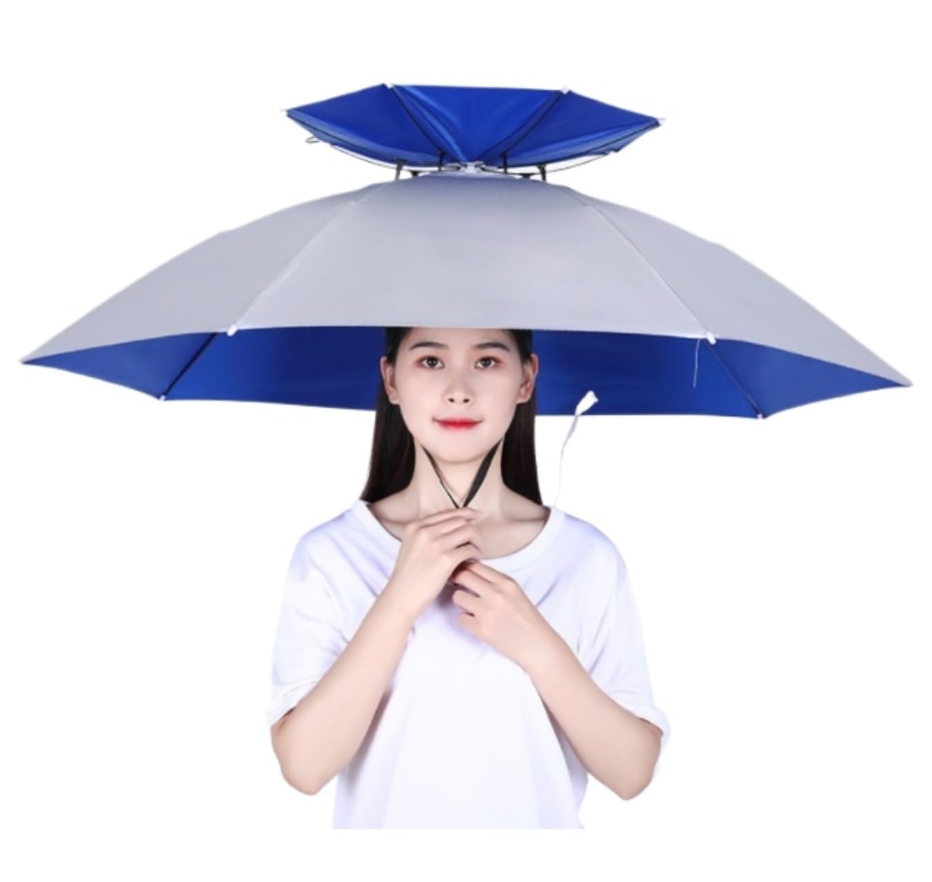 Poliestrowa składana parasolka | Wielokolorowy 95 cm Wędkarstwo Ogrodnictwo: składany parasol
