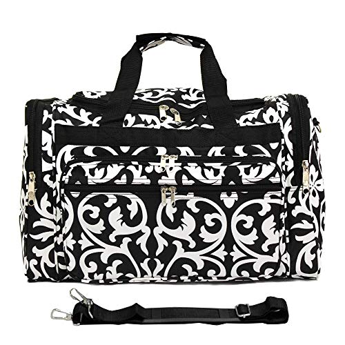 World Traveler Damask Carry-On Duffel Bag – Lightweight, Durable Polyester with Adjustable Shoulder Strap