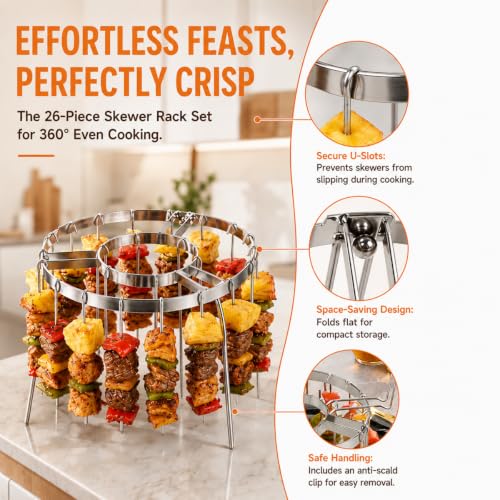 HINATDD Support à Brochettes pour Friteuse à Air de 4,5-5L – vue 3