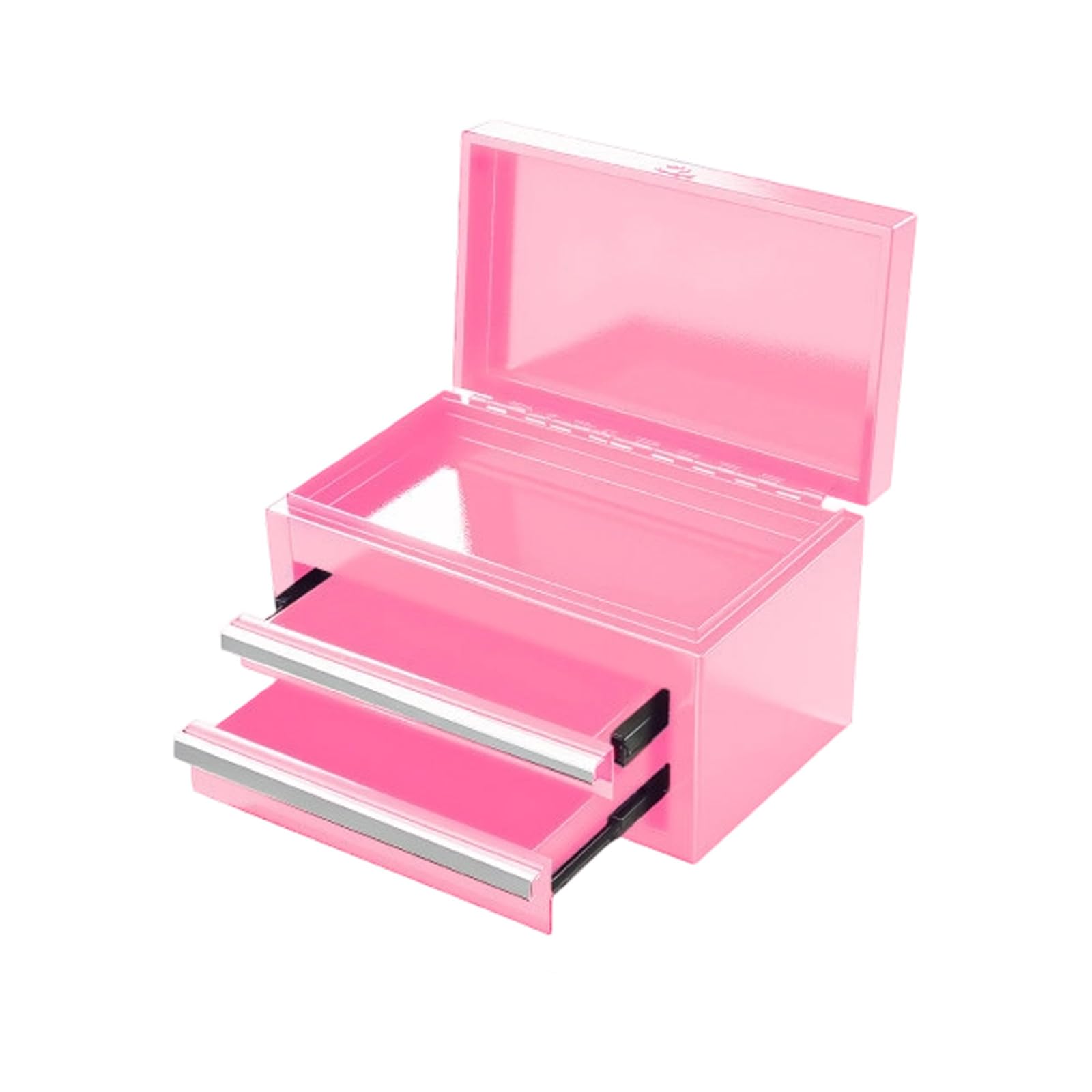 Compact 2 Layer Steel Tool Case Organizers Container Chest with Removable Dividers and Smooth Slides Detachable Partition Tool Case