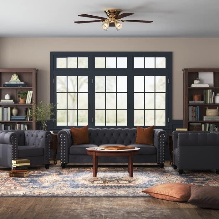 Image of 3 +1 +1 Seater Luxary Velvet Tuffted Round Arm Designed Sofa Set for Living Room, Hallways, Offices, Bedroom (Grey)