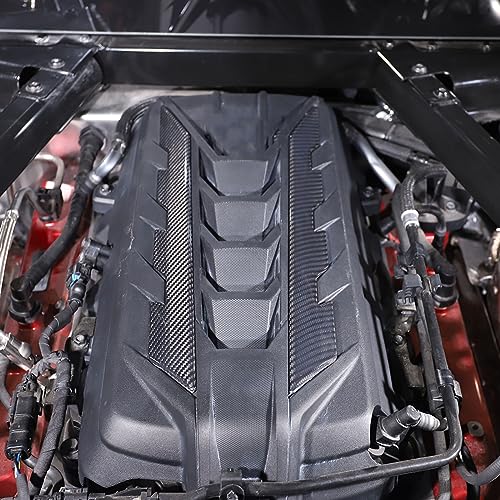 Image of Sekhyna Engine Bay Panel Cover Trim 2PCS Compatible with Corvette C8 Stingray 2020-2025 Engine Cover Left Right Protective High Temperature Resistance Cover Trim Accessories (Real Carbon Fiber)