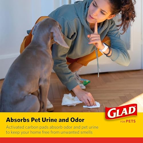 Image of Glad for Pets Black Charcoal Dog Pads - Super Absorbent, Disposable Pee Pads for Puppy Potty Training & Indoor Use - 23 inch x 23 inch - 50 Count - 2 Pack