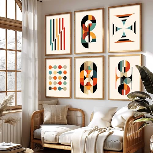 Image of kotart Boho pattern Theme Digital Wall Art Prints for Living Room Bedroom Office Room Decor - Painting for Wall Decoration - (Pack of 6 Multicolor) (13x17 inch, J)