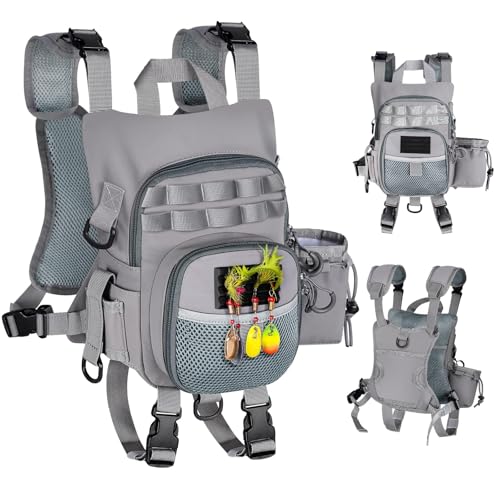 Gilet de pêche multifonction pour homme - Léger - Accessoire de pêche étanche - Rangement spécial pour équipement avec accès rapide - Pour la pêche à la mouche et les loisirs en plein air