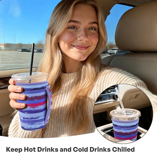 Image of 3Pk Reusable Coffee Sleeves, Neoprene, Fits 16-32oz Hot /Cold Drink
