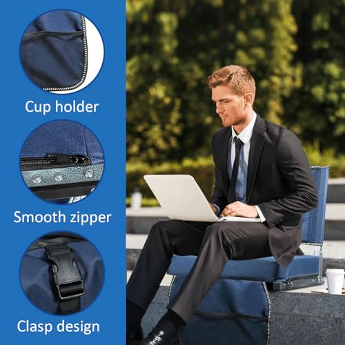 portable folding stadium chair with back support