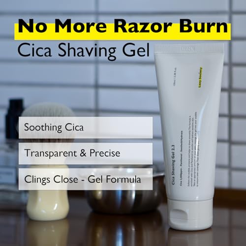 Image of Lazy Society Cica Shaving Gel, Transparent, non-foaming soothing gel, enriched with Centella Asiatica, Aloe Vera and Panthenol for Skin Protection for all sensitive type skin 3.38 oz