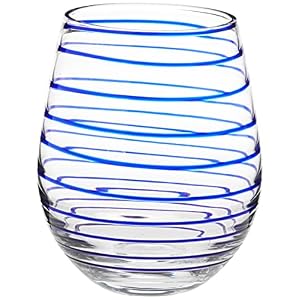 Kate Spade New York Charlotte Street 2Pc Stemless Wine Glass, 2 Count (Pack of 1), Blue Kate Spade New York Charlotte Street 2Pc Stemless Wine Glass 2 Count Pack of 1 Blue