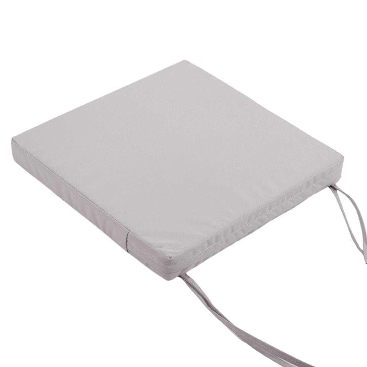 JORTUIO Outdoor Chair Cushions Waterproof Patio Chair Seat Cushions 14/15/16/18/20inch Chair Pads with Ties for Outdoor Furniture, for Garden Chair Cushion Replacement(Light Grey,48x48x8cm)