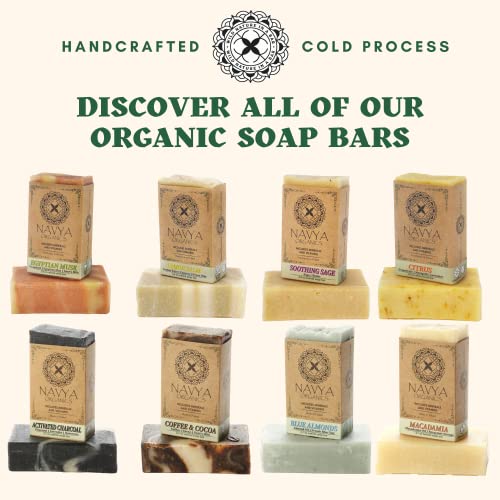 Organic Body & Face Handmade Soap Bar | Original Variety Pack | Coffee & Cocoa - Activated Charcoal - Macadamia Oil - Blue Almonds | Moisturizing, Natural, Essential Oils, Exfoliating, Scrub For Men And Women #TOP5