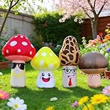 DomKom 8FT Long Spring Inflatable Four Style Mushroom Person Outdoor Decoration, Blow Up Spring Decoration, Built-in LEDs for Holiday Party, Garden, Lawn, Yard, Patio, Indoor, Outdoor